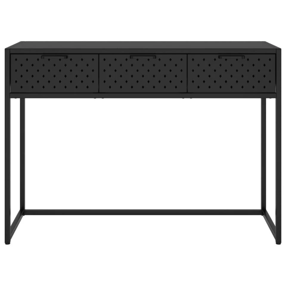 VidaXL Wandtafel 106x35x75 Cm Staal Zwart 3 VidaXL Wandtafel 106x35x75 Cm Staal Zwart - Afbeelding 3