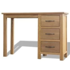 VidaXL Bureau Met 3 Lades 106x40x75 Cm Massief Eikenhout -Vidaxl b0267cea528e40898d04dcf79e9229f5