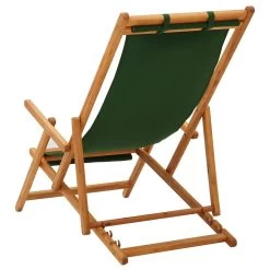 VidaXL Strandstoel Inklapbaar Massief Eucalyptushout En Stof Groen -Vidaxl b0b1fb620c3e4cdb8e8611ed55679802