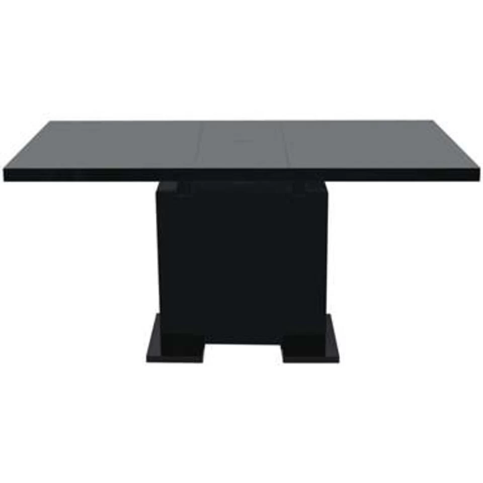 VidaXL Eettafel Uitschuifbaar Hoogglans Zwart 3 VidaXL Eettafel Uitschuifbaar Hoogglans Zwart - Afbeelding 3