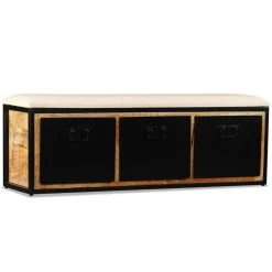 VidaXL Opbergbankje Met 3 Lades 120x30x40 Cm Massief Mangohout 7 VidaXL Opbergbankje Met 3 Lades 120x30x40 Cm Massief Mangohout -Vidaxl b22e8ddceb004546b706bd59302a1cb7
