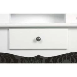 VidaXL Kaptafel Met Spiegel En Kruk Wit -Vidaxl b3ae3d470ddd47c7860d80f3b3aa6b12