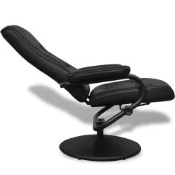 VidaXL Tv-fauteuil Met Voetenbankje Kunstleer Zwart -Vidaxl b4848636b5834f149d9bf40840e3bc1b