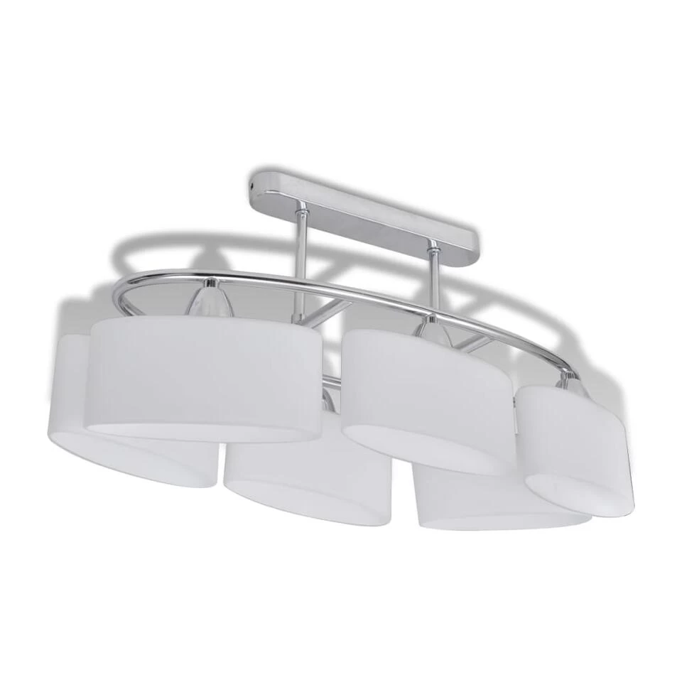 VidaXL Plafondlamp Met Ellipsvormige Glazen Kappen 2 St E14 4 VidaXL Plafondlamp Met Ellipsvormige Glazen Kappen 2 St E14 - Afbeelding 4