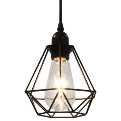 VidaXL Plafondlamp Met Diamantvormig 3xE27 Zwart -Vidaxl b5938088f4cf448e9717e9a4c2eb1154