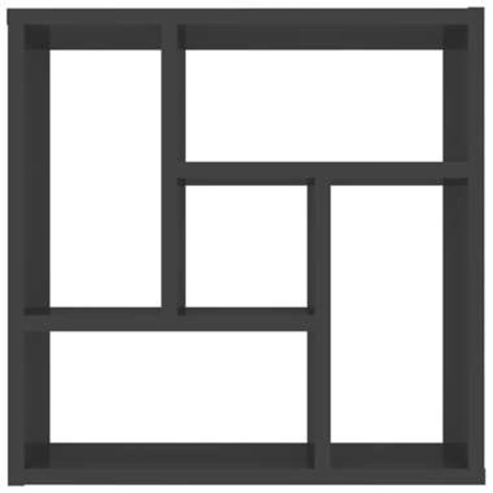 VidaXL Wandschap 45,1x16x45,1 Cm Spaanplaat Hoogglans Grijs 4 VidaXL Wandschap 45,1x16x45,1 Cm Spaanplaat Hoogglans Grijs - Afbeelding 4