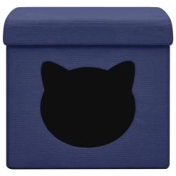 VidaXL Opbergkruk Met Kattenpatroon Inklapbaar Stof Blauw -Vidaxl b6851d1f8dcf459baf248feec7ca6eb6