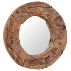 VidaXL Decoratieve Spiegel Rond 60 Cm Teakhout -Vidaxl b8b2b0459ecc4f03bc0d116bc7f2942b