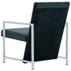 VidaXL Fauteuil Met Chromen Poten Fluweel Donkergroen -Vidaxl b8d6efb8e07f4b519ff2751ea5dfe6f0