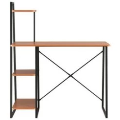 VidaXL Bureau Met Schappen 102x50x117 Cm Zwart En Bruin -Vidaxl b9e654204b764ee7a448f623b178a5c7