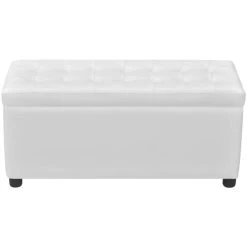 VidaXL Opberghocker Kunstleer Wit -Vidaxl ba3028b228fe42fbbb366a1f01edac3e