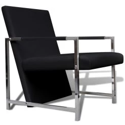 VidaXL Fauteuils 2 St Met Chroom Frame Kunstleer Zwart 6 VidaXL Fauteuils 2 St Met Chroom Frame Kunstleer Zwart -Vidaxl bde152372bf7451a8d1ce2dc93bc46f0