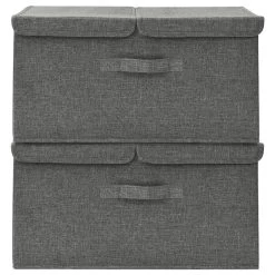 VidaXL Opbergboxen 2 St 50x30x25 Cm Stof Antracietkleurig 6 VidaXL Opbergboxen 2 St 50x30x25 Cm Stof Antracietkleurig -Vidaxl be691201344f45af81ed8e72fafab519