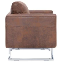 VidaXL Fauteuil Kubus Kunstsuède Bruin 7 VidaXL Fauteuil Kubus Kunstsuède Bruin -Vidaxl c00f837086fb49d7a94649e03d1c4756