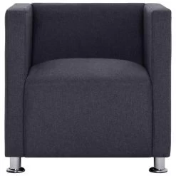 VidaXL Fauteuil Kubus Stof Donkergrijs -Vidaxl c16bde3aef9346d5866e42d871f4429b