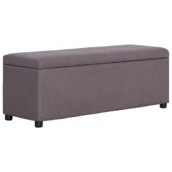 VidaXL Bankje Met Opbergvak 116 Cm Polyester Taupe -Vidaxl c3d1f496e51749769ba893753706e6c8