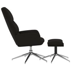 VidaXL Relaxstoel Met Voetenbank Kunstsuède Zwart 6 VidaXL Relaxstoel Met Voetenbank Kunstsuède Zwart -Vidaxl c53d533b918741b6b064c5ce9a95f0bd