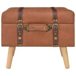 VidaXL Opbergkrukken 3 St Kunstleer Tan -Vidaxl c6016cd1b871468782dd78399d94f203