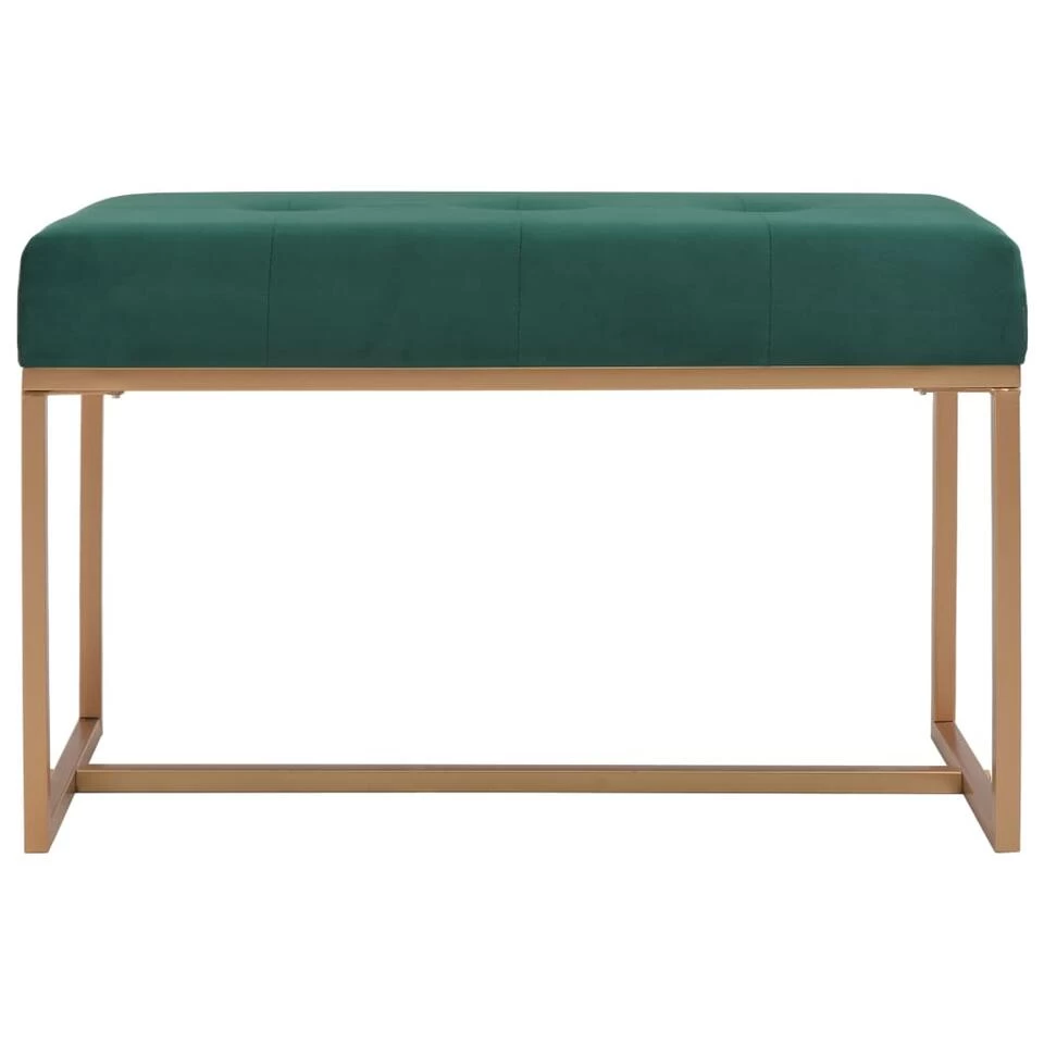 VidaXL Bankje 80 Cm Fluweel Groen 2 VidaXL Bankje 80 Cm Fluweel Groen - Afbeelding 2