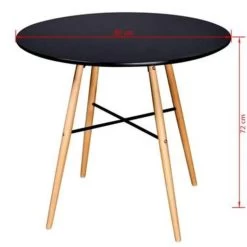 VidaXL Eettafel Rond MDF Zwart -Vidaxl c6249380593744c2bfe560002a795e93