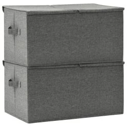 VidaXL Opbergboxen 2 St 50x30x25 Cm Stof Antracietkleurig 7 VidaXL Opbergboxen 2 St 50x30x25 Cm Stof Antracietkleurig -Vidaxl c65cd06a3bc34a1aa619dceba8e4638e