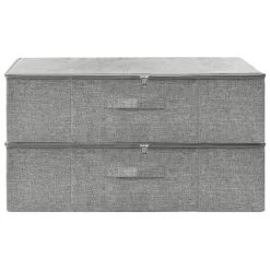 VidaXL Opbergboxen 2 St 70x40x18 Cm Stof Grijs -Vidaxl c9e5a798d1cf40f2864289603fd006bd