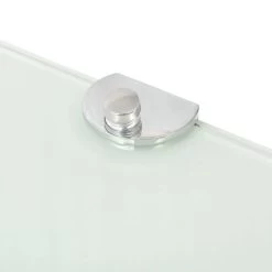 VidaXL Hoekschappen 2 St Met Chromen Dragers 25x25 Cm Glas Wit -Vidaxl caaf44f485344ab9b3dfaffcc377634d