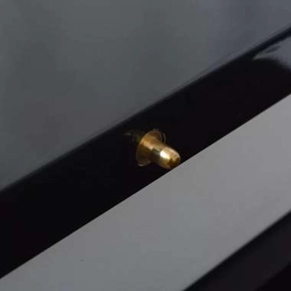 VidaXL Eettafel Uitschuifbaar Hoogglans Zwart 2 VidaXL Eettafel Uitschuifbaar Hoogglans Zwart - Afbeelding 2