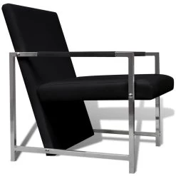 VidaXL Fauteuils 2 St Met Chroom Frame Kunstleer Zwart 7 VidaXL Fauteuils 2 St Met Chroom Frame Kunstleer Zwart -Vidaxl d0771c1a3ddf40478fb39007f72ef774
