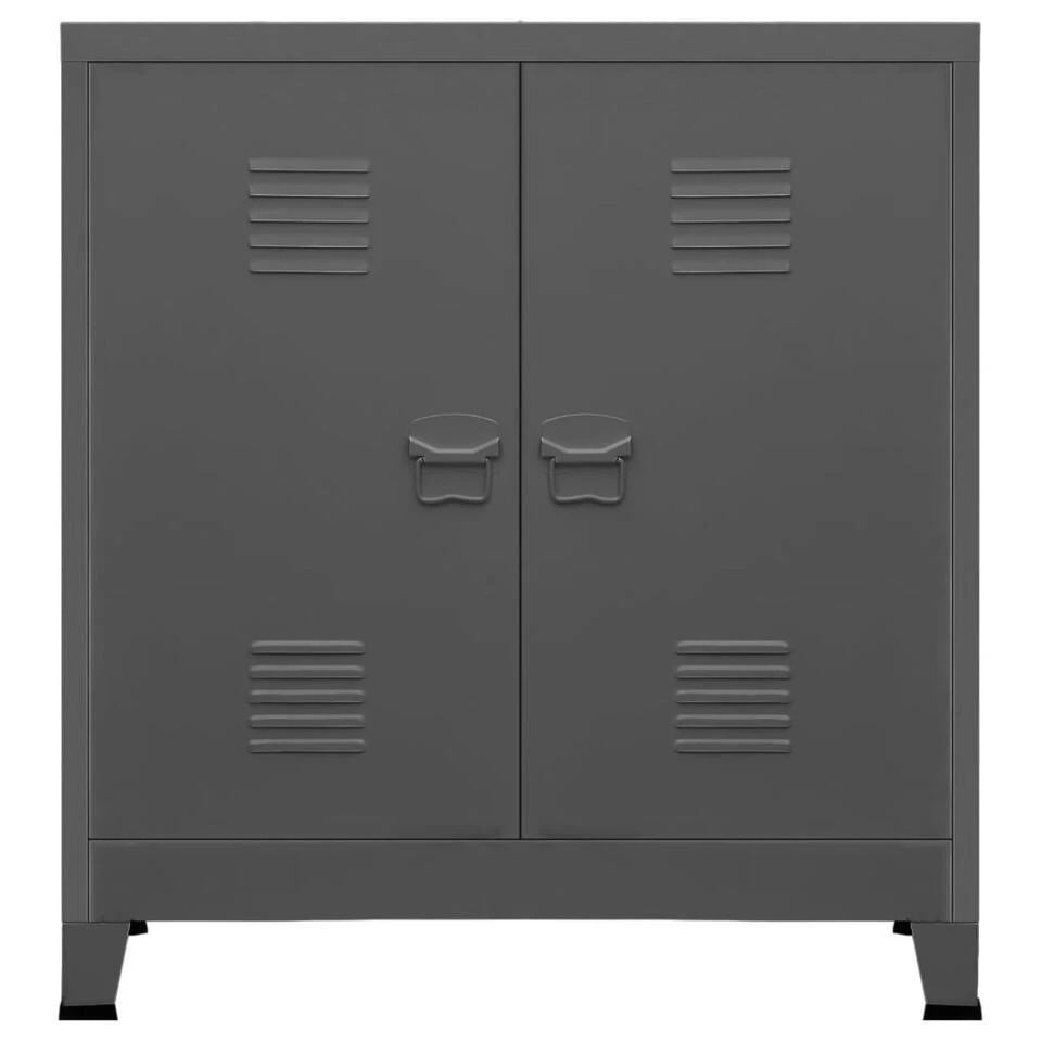 VidaXL Opbergkast Industrieel 90x40x100 Cm Staal Antracietkleurig 3 VidaXL Opbergkast Industrieel 90x40x100 Cm Staal Antracietkleurig - Afbeelding 3