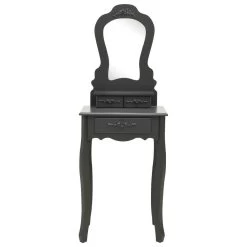 VidaXL Kaptafelset Met Kruk 50x59x136 Cm Paulowniahout Grijs -Vidaxl d3a0561af1a7485bbbb2d95f400dc59c