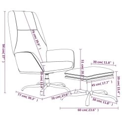 VidaXL Relaxstoel Met Voetenbank Fluweel Donkergrijs -Vidaxl d40e578c71ce420bb1c4e3e5c56e5103