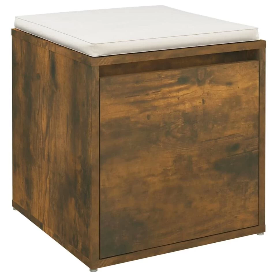 VidaXL Opbergbox Met Lade 40,5x40x40 Cm Bewerkt Hout Gerookt Eiken 4 VidaXL Opbergbox Met Lade 40,5x40x40 Cm Bewerkt Hout Gerookt Eiken - Afbeelding 4