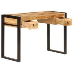 VidaXL Bureau Met 2 Lades 110x50x77 Cm Massief Mangohout -Vidaxl d930f290cac54c26925decc5b0bd9355