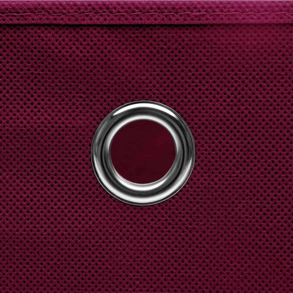 VidaXL Opbergboxen 4 St 32x32x32 Cm Stof Donkerrood 4 VidaXL Opbergboxen 4 St 32x32x32 Cm Stof Donkerrood - Afbeelding 4