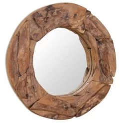 VidaXL Decoratieve Spiegel Rond 60 Cm Teakhout -Vidaxl da9f59148d2a4d51b6a6452701d81813