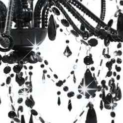 VidaXL Kroonluchter Met Kralen 8xE14 Zwart -Vidaxl dd27e43b16774586835b3e32a135fcfd