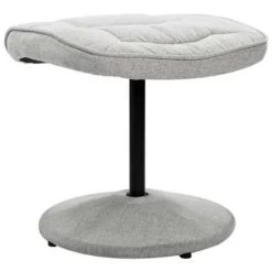 VidaXL Fauteuil Verstelbaar Met Voetenbankje Stof Lichtgrijs -Vidaxl ded0748bd730440688382009309f0e71