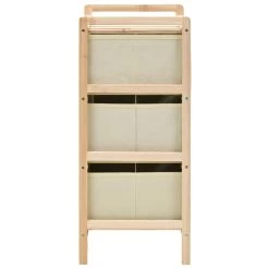 VidaXL Opbergmeubel Met 3 Stoffen Manden Cederhout Beige -Vidaxl e3f2703c78e844baa9d68107f16d8ecd