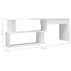 VidaXL Hoekbureau 200x50x76 Cm Bewerkt Hout Hoogglans Wit -Vidaxl e80004ee84324a7f9114fb6962bbefdb