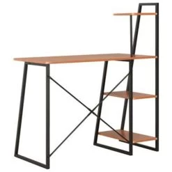 VidaXL Bureau Met Schappen 102x50x117 Cm Zwart En Bruin -Vidaxl ee0e2ca4300a4d78a4ace8918108ac24