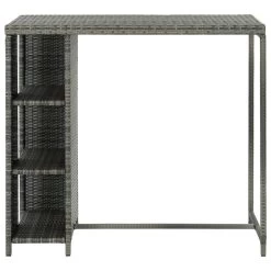 VidaXL Bartafel Met Opbergrek 120x60x110 Cm Poly Rattan Grijs -Vidaxl ee8b2e943dcf49159d0dea5c3628397a