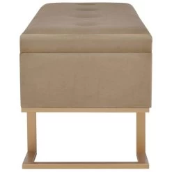 VidaXL Bankje Met Opbergvak 105 Cm Fluweel Beige -Vidaxl ef7c64732d174e65b81bde36ebe90e4c