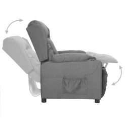 VidaXL Fauteuil Verstelbaar Stof Lichtgrijs 7 VidaXL Fauteuil Verstelbaar Stof Lichtgrijs -Vidaxl f23644ccc2e5448dbfeb701922baeed3