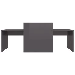 VidaXL Salontafelset 100x48x40 Cm Spaanplaat Hoogglans Grijs -Vidaxl f4d4c147755a49168d9bdb982a0d141b