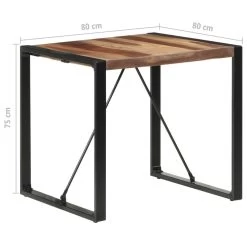 VidaXL Eettafel 80x80x75 Cm Massief Hout Met Sheesham Afwerking -Vidaxl fe00f99ca81343279337919e895bbedc
